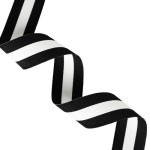 Taśma Nośna / Lamówka / Tkana "Lampas" 3 PASY Dwustronna BLACK&WHITE  30mm