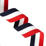 Taśma Nośna / Lamówka / Tkana  / Lampasowa 3 PASY Dwustronna Trójkolorowa CZERWONY-BIAŁY-GRANATOWY  30mm