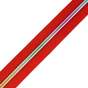 Taśma suwakowa #5 kolorowa "Rainbow RED" CZERWONA