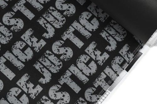 tkanina poliester drukowana wodoodporna PVC wzór D29 kodura kordura codura cordura justice grey szare litery agatex(1).jpg