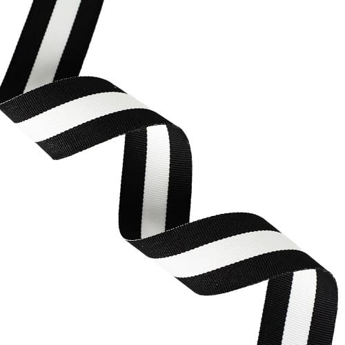 Taśma Nośna  Lamówka  Tkana Lampas 3 PASY Dwustronna BLACK&WHITE czarno-biała  30mm agatex agatex.info.jpg