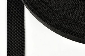 Herringbone Webbing Tape 25mm BLACK