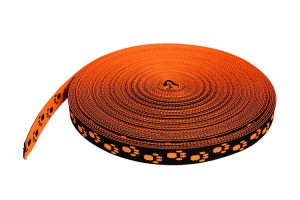 Taśma Nośna Gładka Dwustronna 15mm "Zwierzak" Neon POMARAŃCZOWA