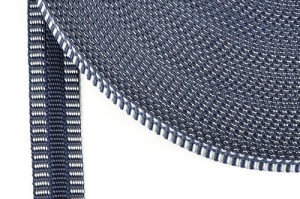 Plain Webbing Tape "RIBBED" with lance 20mm DARK BLUE