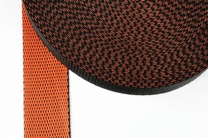 Plain Webbing Tape "two side" 30mm ORANGE-BLACK 
